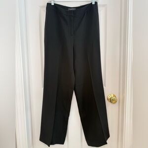 Lafayette 148 New York Flat Front Wide Leg Trousers Size 4 Black